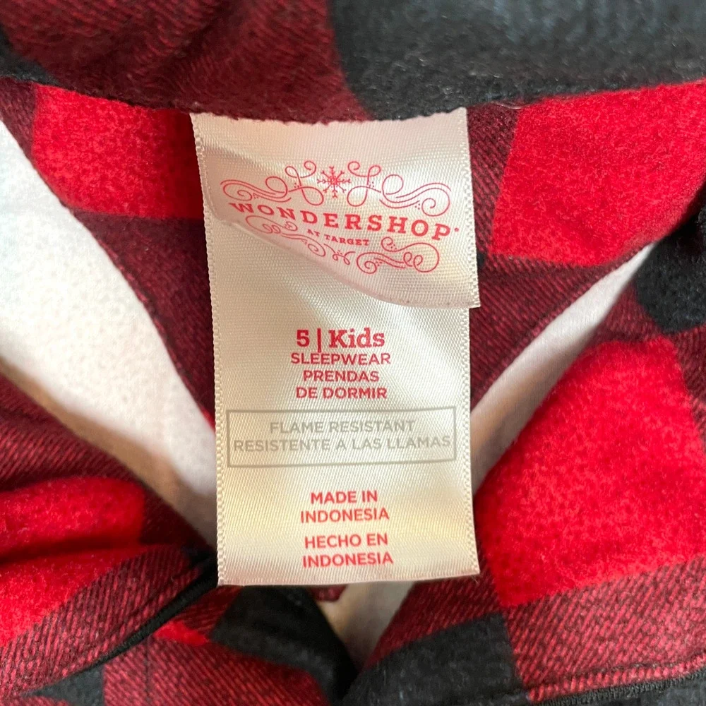 Target Boys Girls Wondershop Christmas Holiday Buffalo Check Pajama Set Size 5